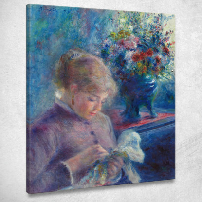 Cucito Della Giovane Donna Pierre-Auguste Renoir par531 quadro stampato su tela