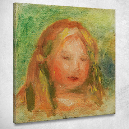 Studio Sulla Testa Di Coco Child Pierre-Auguste Renoir par538 quadro stampato su tela