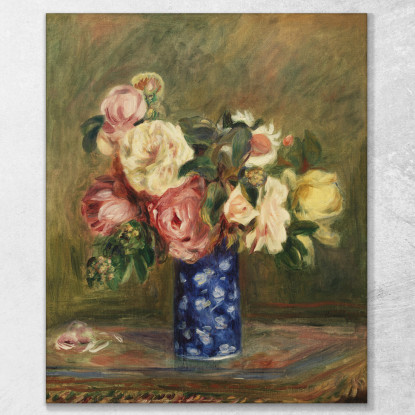 Mazzo Di Rose Pierre-Auguste Renoir par554 quadro stampato su tela