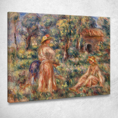 Ragazze In Un Paesaggio Pierre-Auguste Renoir par567 quadro stampato su tela