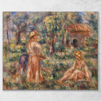 Ragazze In Un Paesaggio Pierre-Auguste Renoir par567 quadro stampato su tela