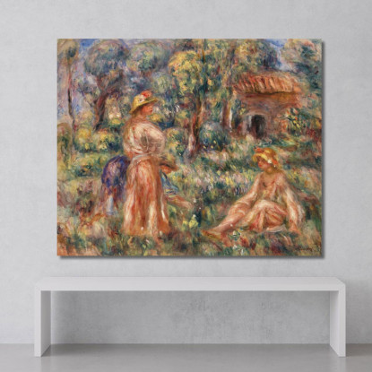 Ragazze In Un Paesaggio Pierre-Auguste Renoir par567 quadro stampato su tela