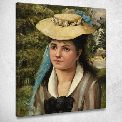 Liza Con Un Cappello Di Paglia Pierre-Auguste Renoir par577 quadro stampato su tela