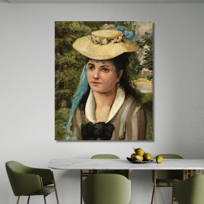 Liza Con Un Cappello Di Paglia Pierre-Auguste Renoir par577 quadro stampato su tela