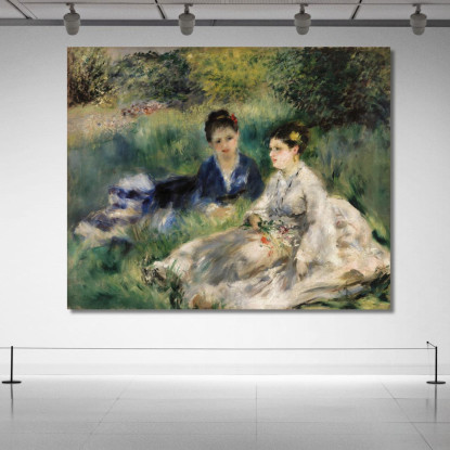 Sull'Erba Pierre-Auguste Renoir par582 quadro stampato su tela