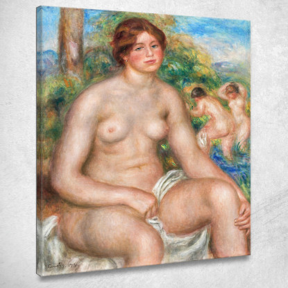 Bagnante Seduta Pierre-Auguste Renoir par603 quadro stampato su tela