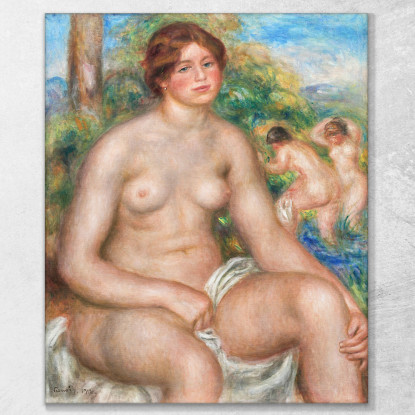 Bagnante Seduta Pierre-Auguste Renoir par603 quadro stampato su tela