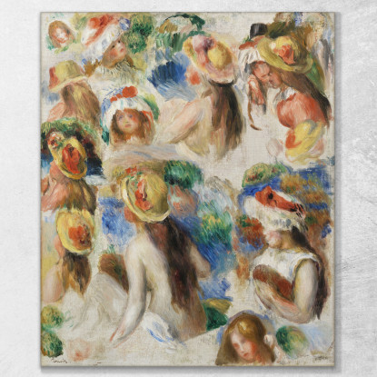 Studio Delle Teste Pierre-Auguste Renoir par605 quadro stampato su tela