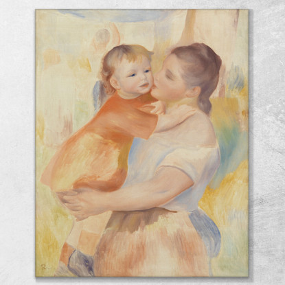 Lavandaia E Bambino Pierre-Auguste Renoir par611 quadro stampato su tela