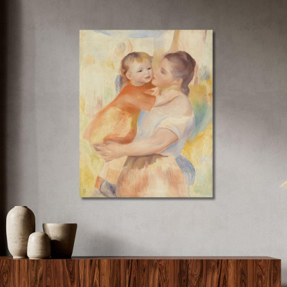 Lavandaia E Bambino Pierre-Auguste Renoir par611 quadro stampato su tela