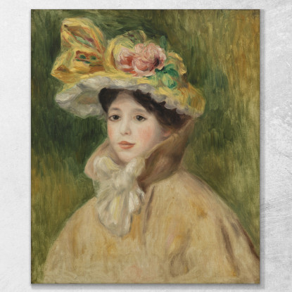 Donna Con Capeline Pierre-Auguste Renoir par617 quadro stampato su tela