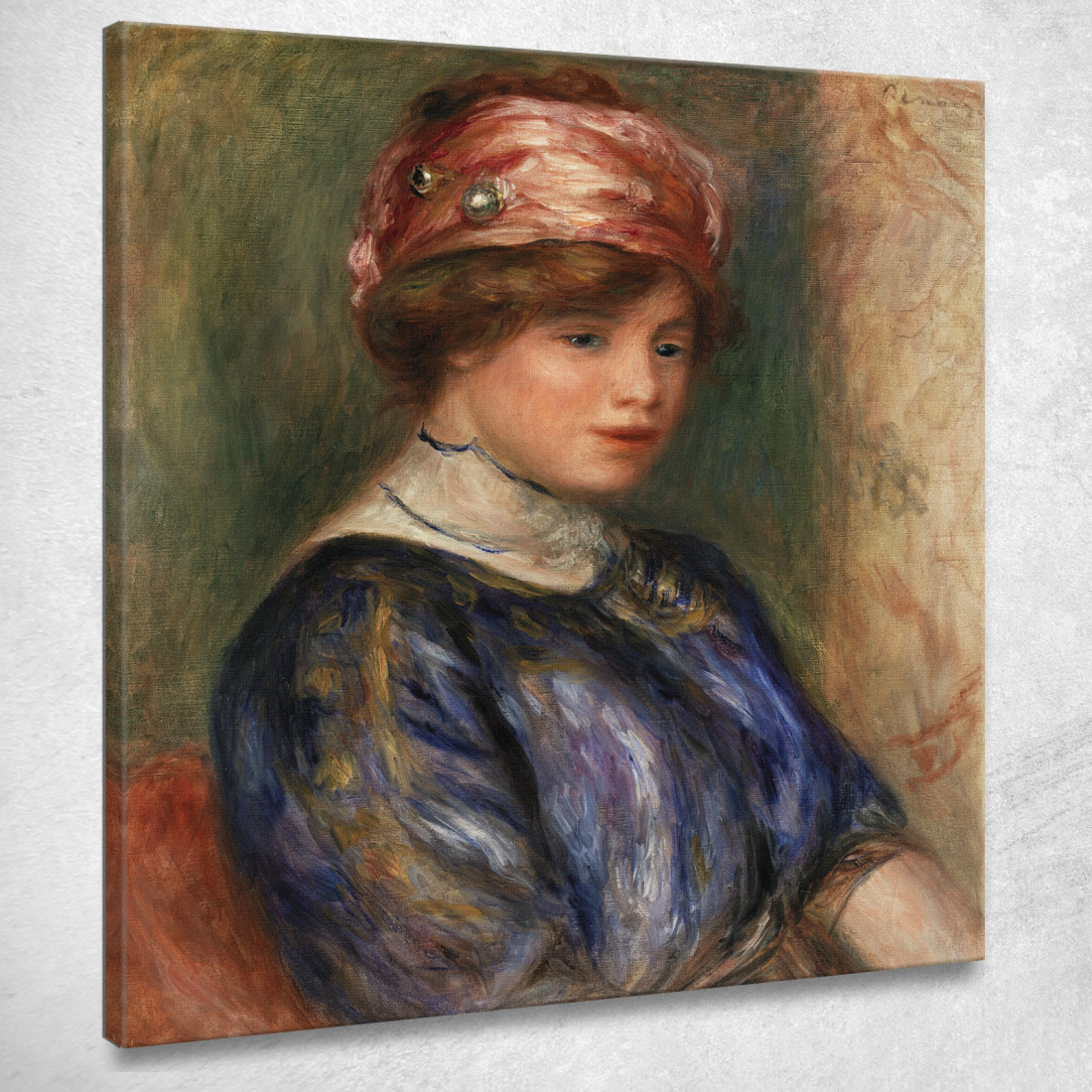 Giovane Donna In Busto Blu Pierre-Auguste Renoir par622 quadro stampato su tela