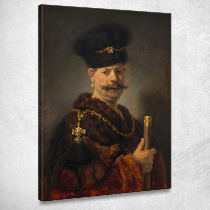 Un Nobile Polacco 1637 Rembrandt van Rijn rvr2 quadro stampato su tela