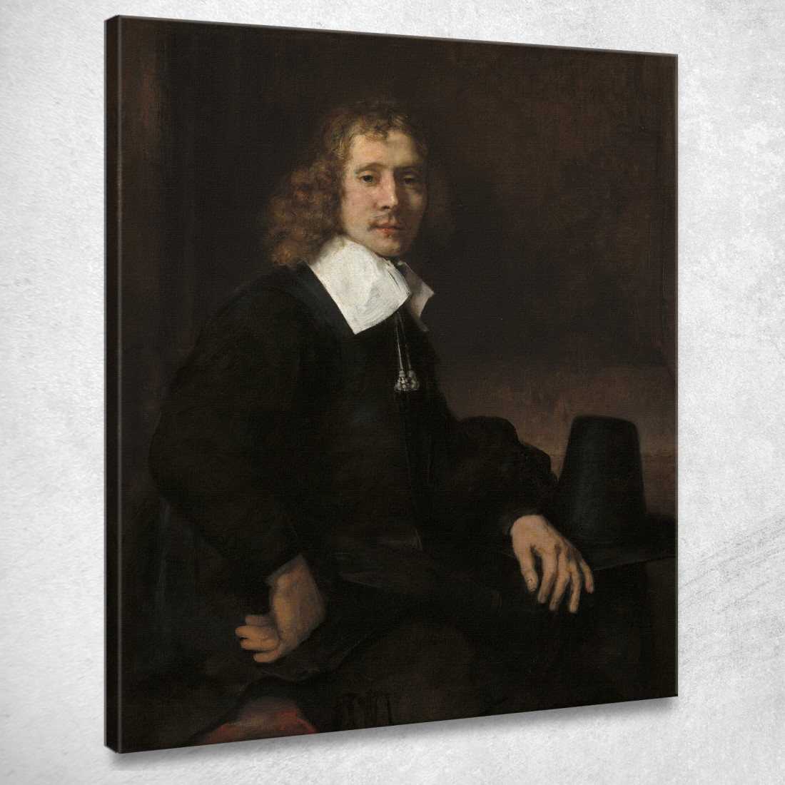 Un Giovane Seduto A Un Tavolo Rembrandt van Rijn rvr7 quadro stampato su tela