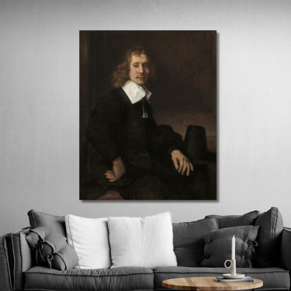 Un Giovane Seduto A Un Tavolo Rembrandt van Rijn rvr7 quadro stampato su tela