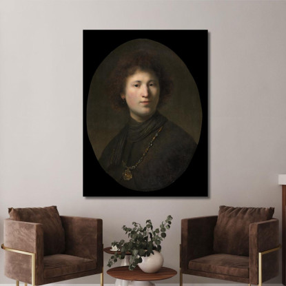 Un Giovane Con Una Catena Rembrandt van Rijn rvr8 quadro stampato su tela