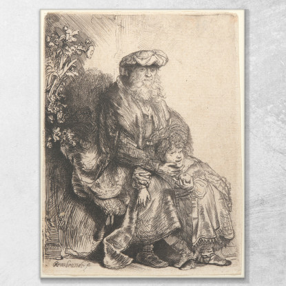 Il Sacrificio Di Abramo 2 Rembrandt van Rijn rvr13 quadro stampato su tela