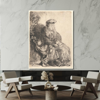 Il Sacrificio Di Abramo 2 Rembrandt van Rijn rvr13 quadro stampato su tela