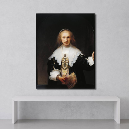 Agata Bas Rembrandt van Rijn rvr15 quadro stampato su tela