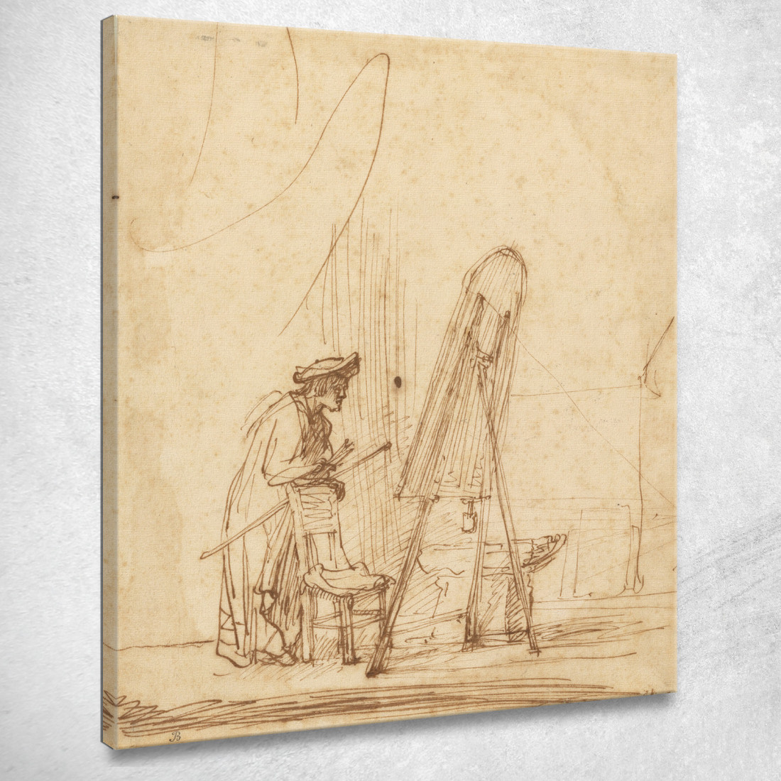 Un Artista Nel Suo Studio Rembrandt van Rijn rvr16 quadro stampato su tela