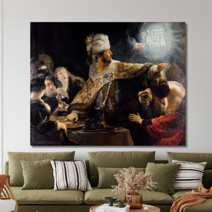 La Festa Di Baldassarre Rembrandt van Rijn rvr28 quadro stampato su tela