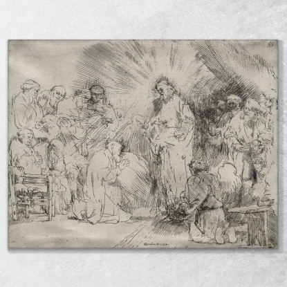 Cristo Appare Agli Apostoli Rembrandt van Rijn rvr36 quadro stampato su tela