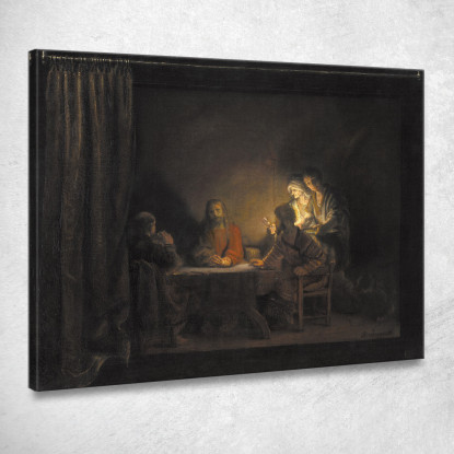 Cristo In Emmaus Rembrandt van Rijn rvr41 quadro stampato su tela