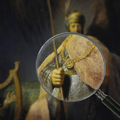 Davide Suona L'Arpa Davanti A Saul Rembrandt van Rijn rvr51 quadro stampato su tela