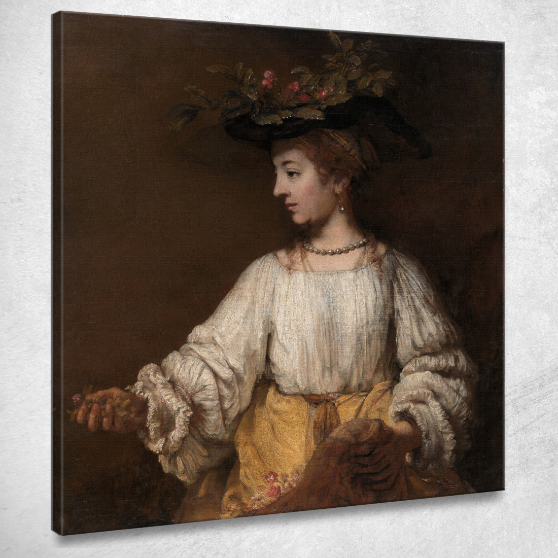 Flora Rembrandt van Rijn rvr55 quadro stampato su tela