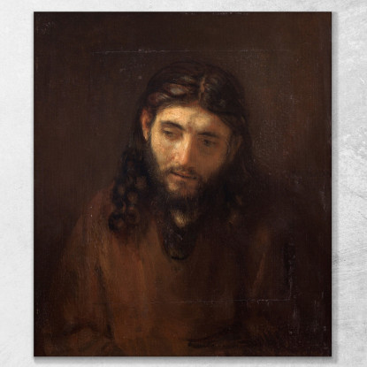 Testa Di Cristo Rembrandt van Rijn rvr60 quadro stampato su tela