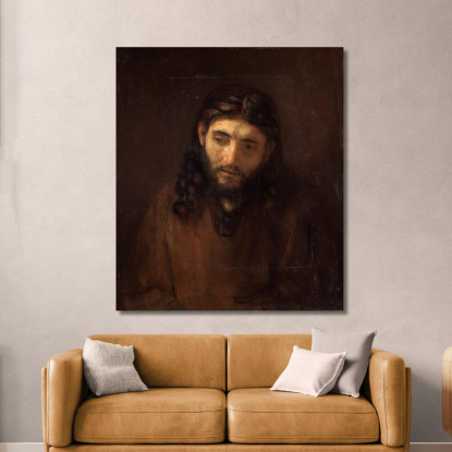 Testa Di Cristo Rembrandt van Rijn rvr60 quadro stampato su tela