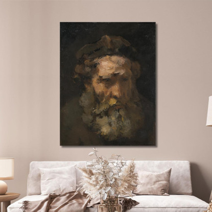 Testa Di San Matteo Rembrandt van Rijn rvr61 quadro stampato su tela