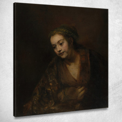 Hendrickje Stoffels Rembrandt van Rijn rvr62 quadro stampato su tela