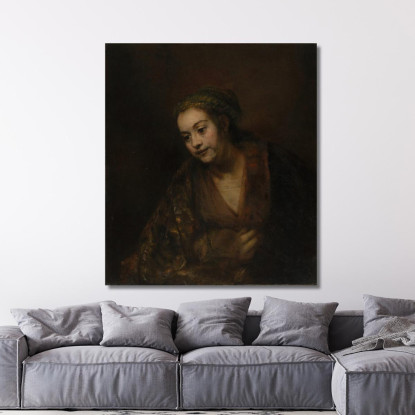 Hendrickje Stoffels Rembrandt van Rijn rvr62 quadro stampato su tela