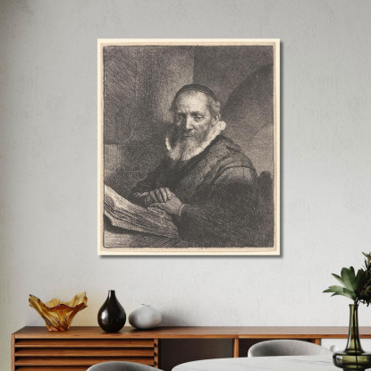 Jan Cornelis Sylvius Predicatore Rembrandt van Rijn rvr68 quadro stampato su tela