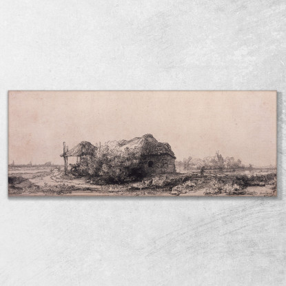 Paesaggio Con Cottage E Fienile Rembrandt van Rijn rvr77 quadro stampato su tela