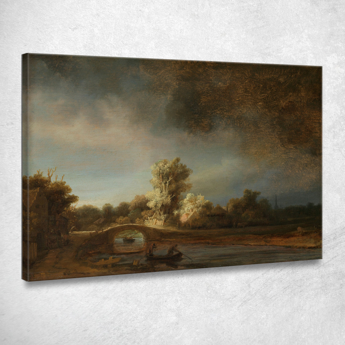 Paesaggio Con Un Ponte Di Pietra Rembrandt van Rijn rvr82 quadro stampato su tela