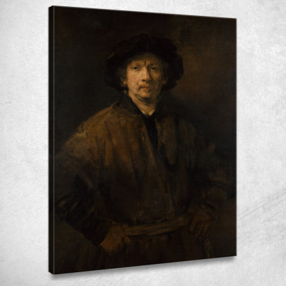 Grande Autoritratto Rembrandt van Rijn rvr84 quadro stampato su tela