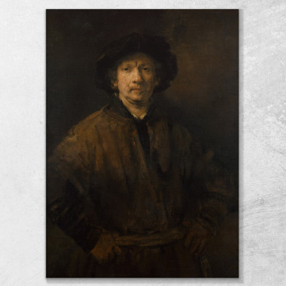 Grande Autoritratto Rembrandt van Rijn rvr84 quadro stampato su tela