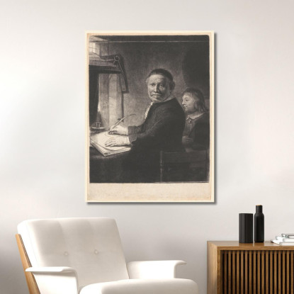 Lieven Willemsz Van Coppenol Maestro Di Scrittura Rembrandt van Rijn rvr85 quadro stampato su tela
