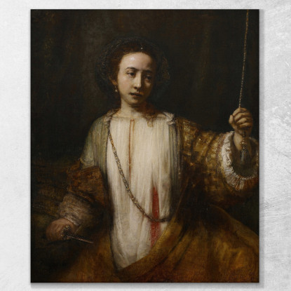 Lucrezia 2 Rembrandt van Rijn rvr87 quadro stampato su tela