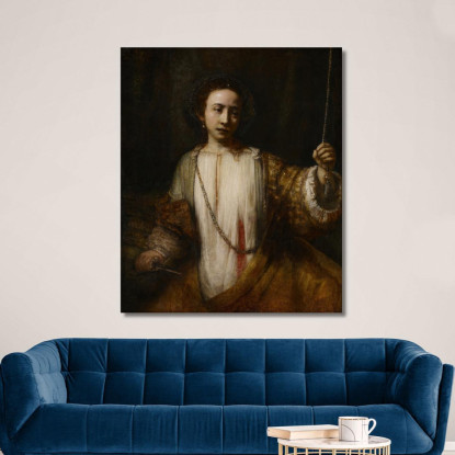 Lucrezia 2 Rembrandt van Rijn rvr87 quadro stampato su tela