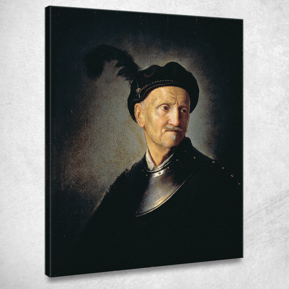 Uomo In Armatura Rembrandt van Rijn rvr92 quadro stampato su tela