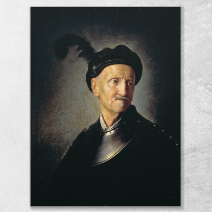 Uomo In Armatura Rembrandt van Rijn rvr92 quadro stampato su tela