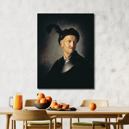 Uomo In Armatura Rembrandt van Rijn rvr92 quadro stampato su tela