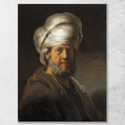 Uomo In Abiti Orientali Rembrandt van Rijn rvr93 quadro stampato su tela