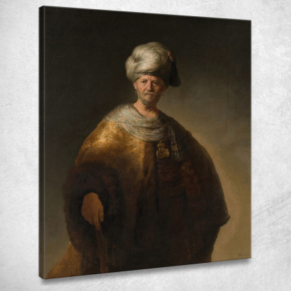 Uomo In Costume Orientale Il Nobile Slavo Rembrandt van Rijn rvr94 quadro stampato su tela