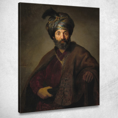 Uomo In Costume Orientale Rembrandt van Rijn rvr95 quadro stampato su tela