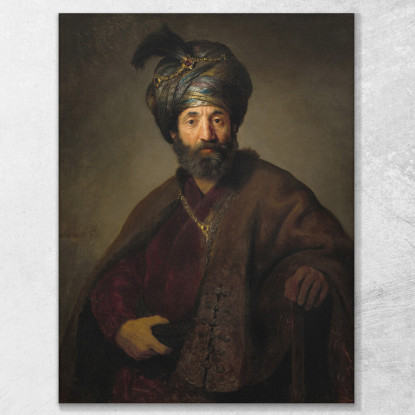 Uomo In Costume Orientale Rembrandt van Rijn rvr95 quadro stampato su tela