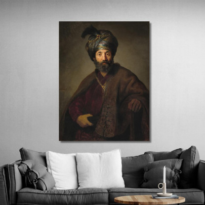 Uomo In Costume Orientale Rembrandt van Rijn rvr95 quadro stampato su tela